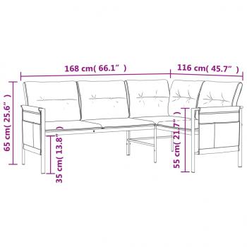 Garten-Ecksofa Anthrazit Stahl und Textilene