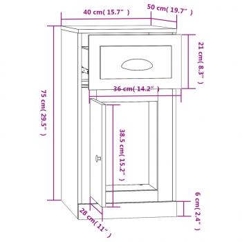 Beistellschrank mit Schublade Sonoma-Eiche 40x50x75 cm