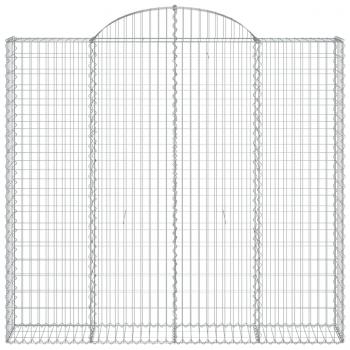 Gabionen mit Hochbogen 2 Stk. 200x50x180/200cm Verzinktes Eisen