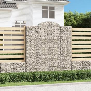 ARDEBO.de - Gabionen mit Hochbogen 3 Stk. 200x50x220/240cm Verzinktes Eisen