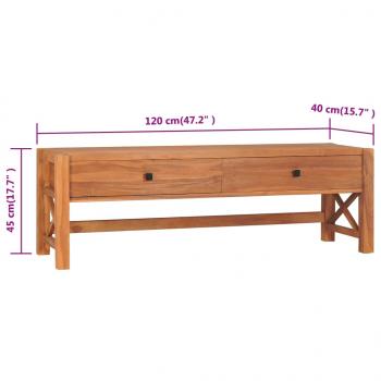 TV-Schrank mit Schubladen 120x40x45 cm Massivholz Teak