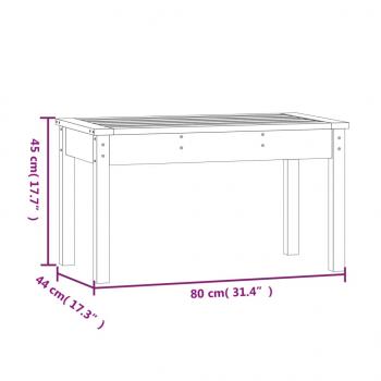 Gartenbank Schwarz 80x44x45 cm Massivholz Kiefer