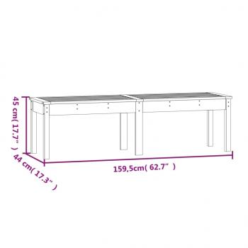 Gartenbank 2-Sitzer 159,5x44x45 cm Massivholz Kiefer