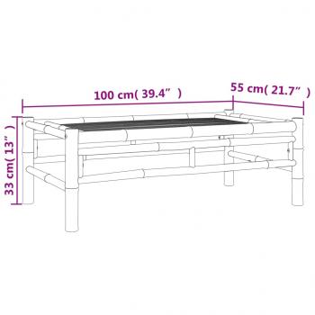 5-tlg. Garten-Lounge-Set mit Cremeweißen Kissen Bambus