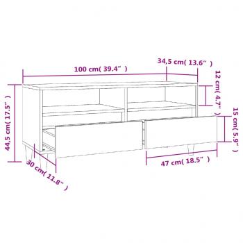 TV-Schrank Grau Sonoma 100x34,5x44,5 cm Holzwerkstoff