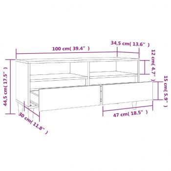 TV-Schrank Schwarz 100x34,5x44,5 cm Holzwerkstoff