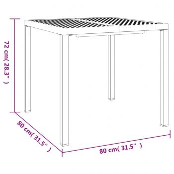 Gartentisch Anthrazit 80x80x72 cm Stahl