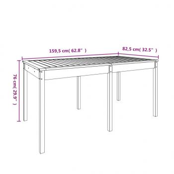 Gartentisch Honigbraun 159,5x82,5x76 cm Massivholz Kiefer