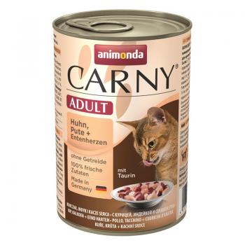 ARDEBO.de Animonda Cat Carny Adult Huhn, Pute & Entenherzen 400g