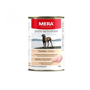 ARDEBO.de Mera Dog Pure Sensitive Meat Truthahn 400g Dose