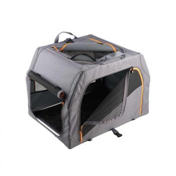 ARDEBO.de Hunter Transportbox mit Aluminiumgestell anthrazit/orange  91 x 61 x 58cm