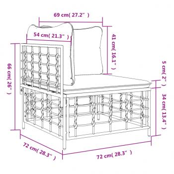 Garten-Ecksofa mit Dunkelgrauen Kissen Poly Rattan