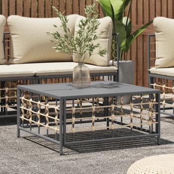 ARDEBO.de - Gartentisch Anthrazit 70x70x34 cm Poly Rattan