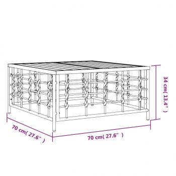 Gartentisch Anthrazit 70x70x34 cm Poly Rattan