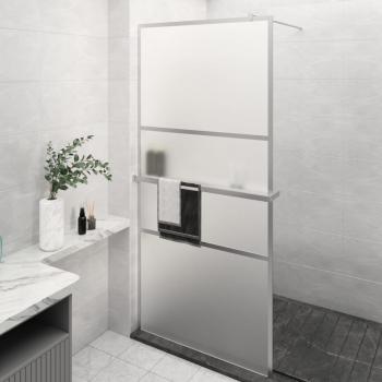 ARDEBO.de - Duschwand mit Ablage für Walk-In-Dusche Chrom 100x195 cm ESG