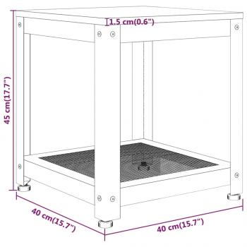 Beistelltisch Grau und Schwarz 40x40x45 cm MDF und Eisen