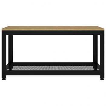 Couchtisch Hellbraun und Schwarz 90x45x45 cm MDF und Eisen