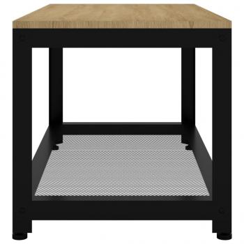 Couchtisch Hellbraun und Schwarz 90x45x45 cm MDF und Eisen