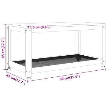 Couchtisch Hellbraun und Schwarz 90x45x45 cm MDF und Eisen