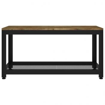 Couchtisch Dunkelbraun und Schwarz 90x45x45 cm MDF und Eisen