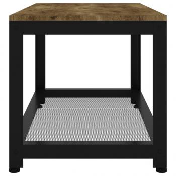 Couchtisch Dunkelbraun und Schwarz 90x45x45 cm MDF und Eisen