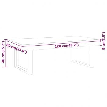 Couchtisch Hellbraun und Schwarz 120x60x40 cm MDF und Eisen