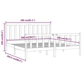 Massivholzbett Weiß 200x200 cm