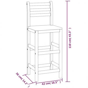 Barhocker 8 Stk. Massivholz Akazie