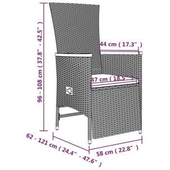 3-tlg. Garten-Lounge-Set Grau Poly Rattan & Massivholz Akazie