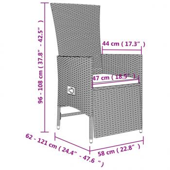 11-tlg. Garten-Essgruppe mit Kissen Beige Poly Rattan