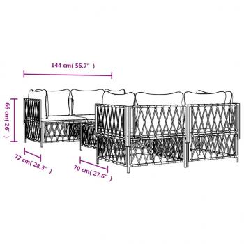 5-tlg. Garten-Lounge-Set mit Kissen Anthrazit Stahl