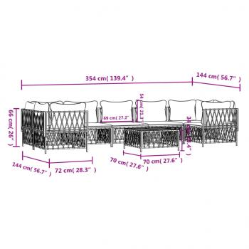 8-tlg. Garten-Lounge-Set mit Kissen Anthrazit Stahl