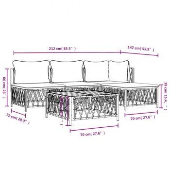 5-tlg. Garten-Lounge-Set mit Kissen Anthrazit Stahl