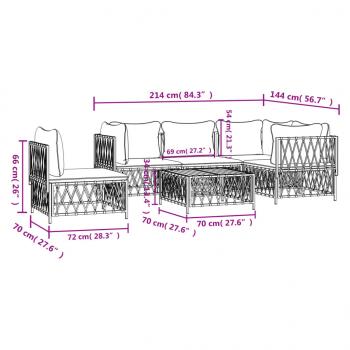 6-tlg. Garten-Lounge-Set mit Kissen Anthrazit Stahl