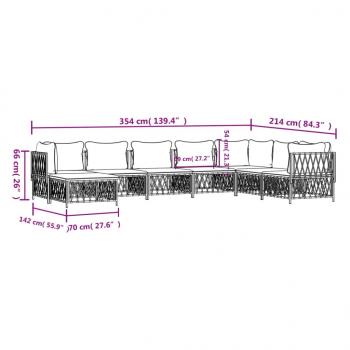 8-tlg. Garten-Lounge-Set mit Kissen Anthrazit Stahl