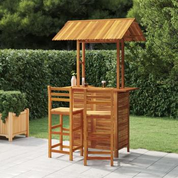 ARDEBO.de - 3-tlg. Gartenbar-Set Massivholz Akazie