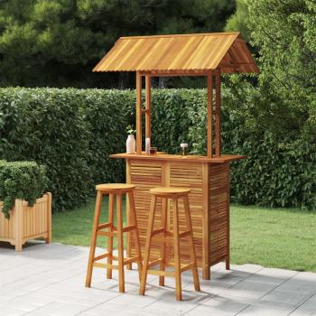 ARDEBO.de - 3-tlg. Gartenbar-Set Massivholz Akazie