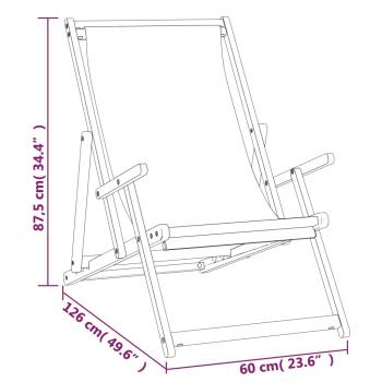 Strandstuhl Klappbar Massivholz Teak Blau