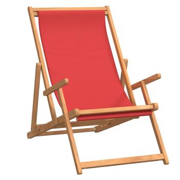 Strandstuhl Klappbar Massivholz Teak Rot