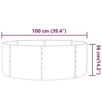 Hochbeet Pulverbeschichteter Stahl 100x100x36 cm Grau