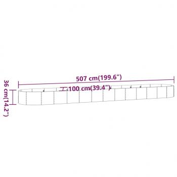 Hochbeet Pulverbeschichteter Stahl 507x100x36 cm Grau