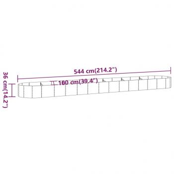 Hochbeet Pulverbeschichteter Stahl 544x100x36 cm Anthrazit