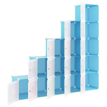 Kinderschrank Modular mit 15 Würfeln Blau PP