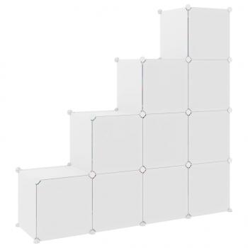 Kinderschrank Modular mit 10 Würfeln Weiß PP