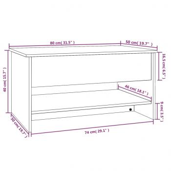 Couchtisch Schwarz 80x50x40 cm Holzwerkstoff