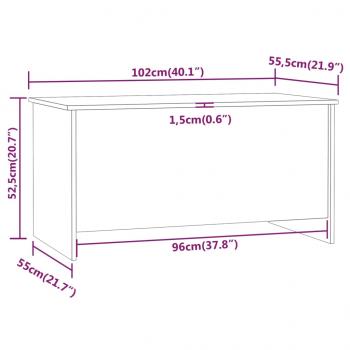 Couchtisch Schwarz 102x55,5x52,5 cm Holzwerkstoff