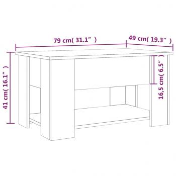 Couchtisch Weiß 79x49x41 cm Holzwerkstoff