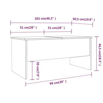 Couchtisch Weiß 102x50,5x46,5 cm Holzwerkstoff