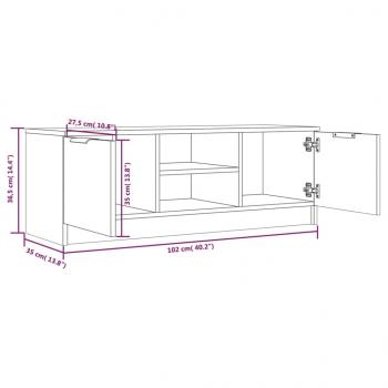 TV-Schrank Hochglanz-Weiß 102x35x36,5 cm Holzwerkstoff