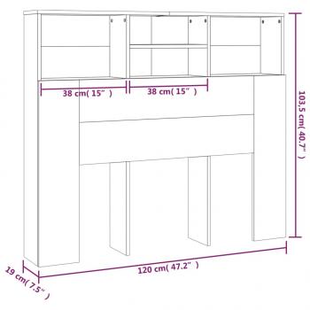 Bett-Kopfteil mit Ablagen Sonoma-Eiche 120x19x103,5 cm